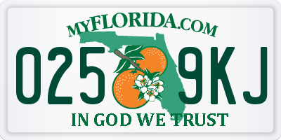 FL license plate 0259KJ