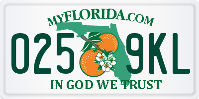 FL license plate 0259KL