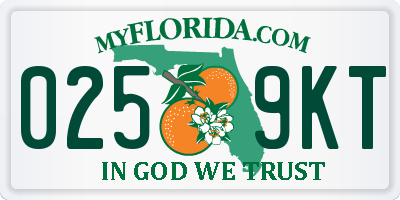 FL license plate 0259KT