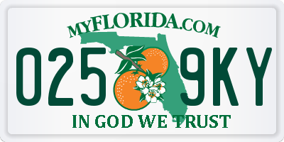 FL license plate 0259KY