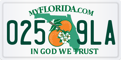 FL license plate 0259LA
