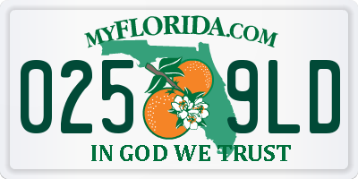 FL license plate 0259LD
