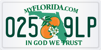 FL license plate 0259LP