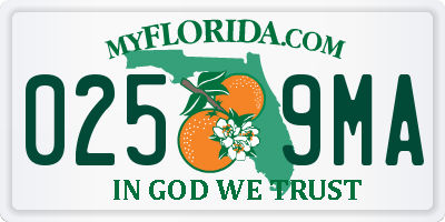 FL license plate 0259MA