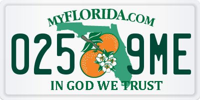 FL license plate 0259ME