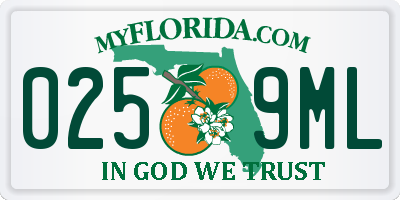FL license plate 0259ML
