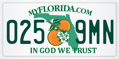 FL license plate 0259MN