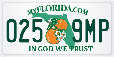 FL license plate 0259MP