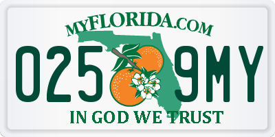 FL license plate 0259MY