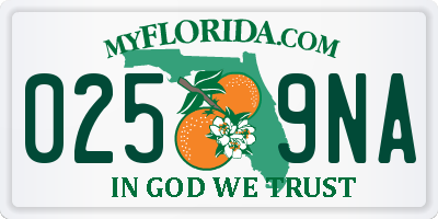 FL license plate 0259NA