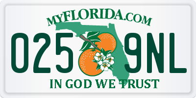 FL license plate 0259NL
