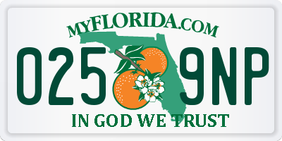 FL license plate 0259NP
