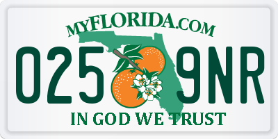 FL license plate 0259NR