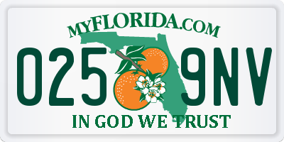 FL license plate 0259NV