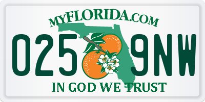 FL license plate 0259NW
