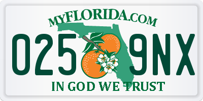 FL license plate 0259NX