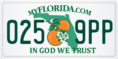 FL license plate 0259PP