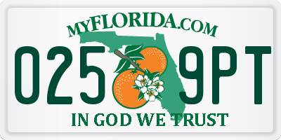 FL license plate 0259PT