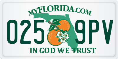 FL license plate 0259PV