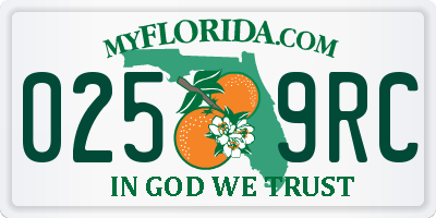 FL license plate 0259RC