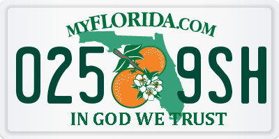FL license plate 0259SH