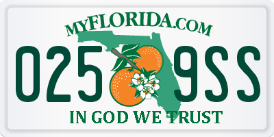 FL license plate 0259SS