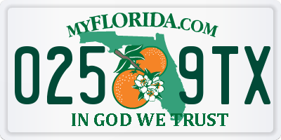 FL license plate 0259TX