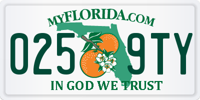 FL license plate 0259TY