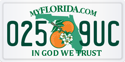 FL license plate 0259UC