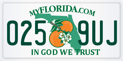 FL license plate 0259UJ