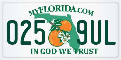 FL license plate 0259UL
