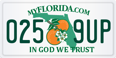 FL license plate 0259UP