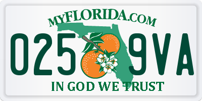 FL license plate 0259VA