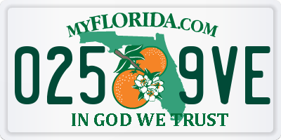 FL license plate 0259VE