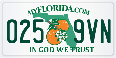 FL license plate 0259VN