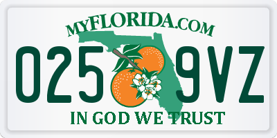 FL license plate 0259VZ