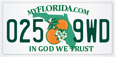 FL license plate 0259WD