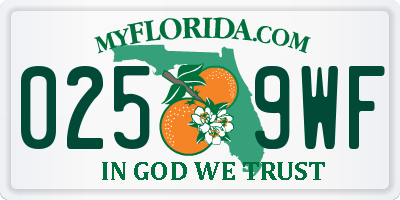 FL license plate 0259WF