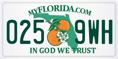 FL license plate 0259WH