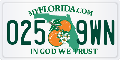 FL license plate 0259WN