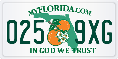 FL license plate 0259XG