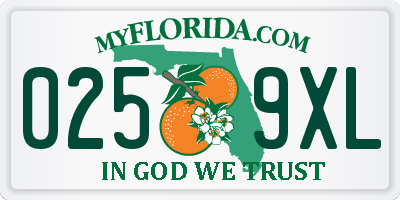 FL license plate 0259XL