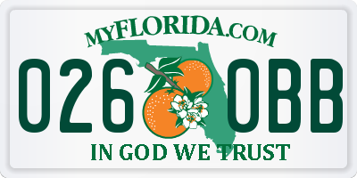 FL license plate 0260BB