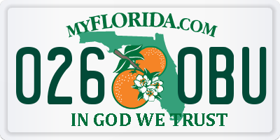 FL license plate 0260BU