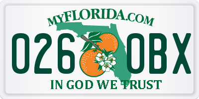 FL license plate 0260BX