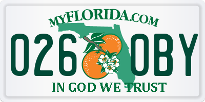 FL license plate 0260BY