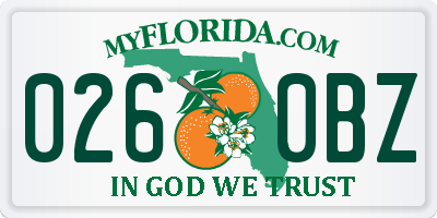 FL license plate 0260BZ