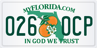 FL license plate 0260CP