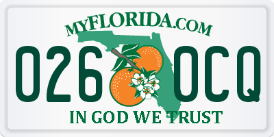 FL license plate 0260CQ