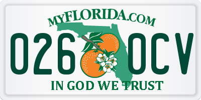 FL license plate 0260CV